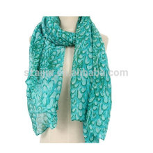 Мода цветочным принтом 100% хлопок вуаль шарф